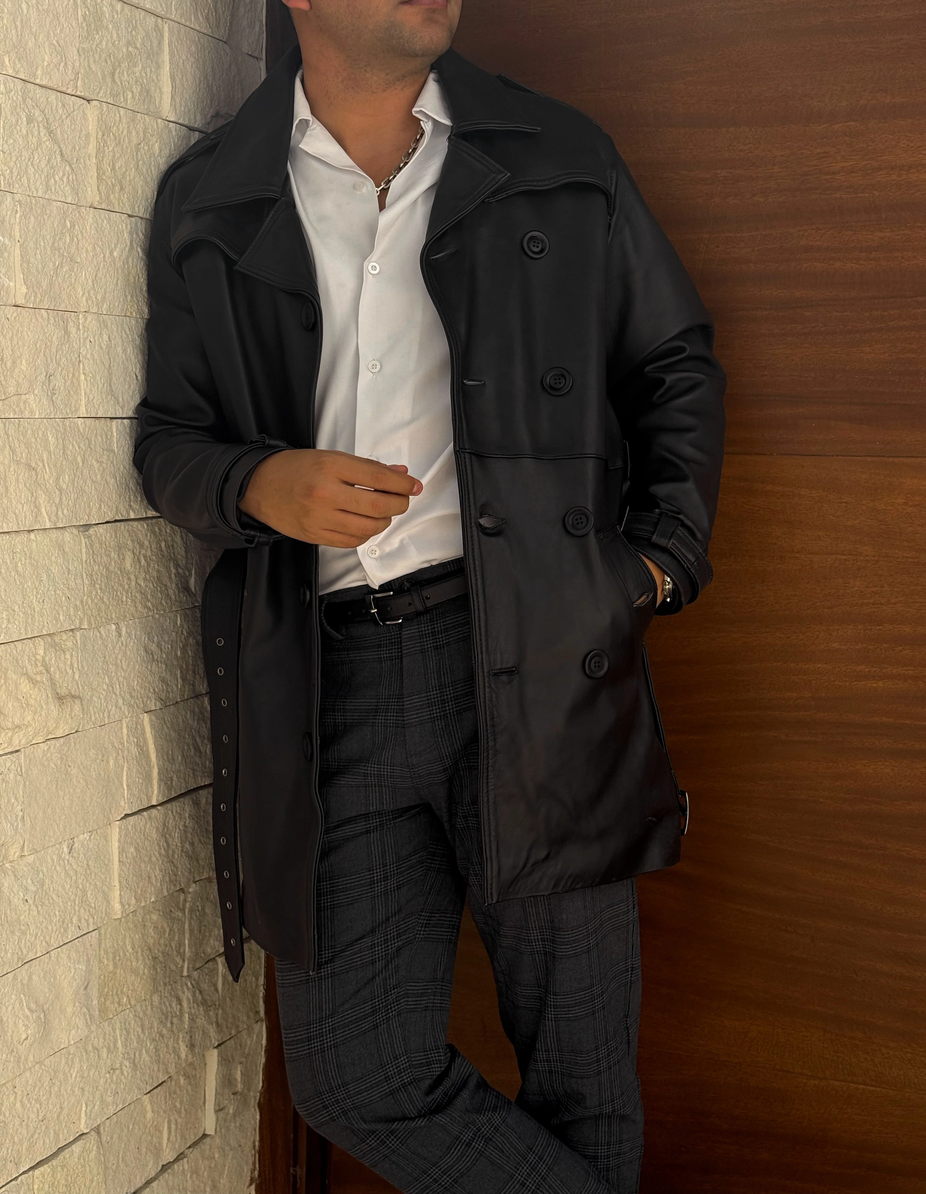 Biker Coat Darkest black - Image 15